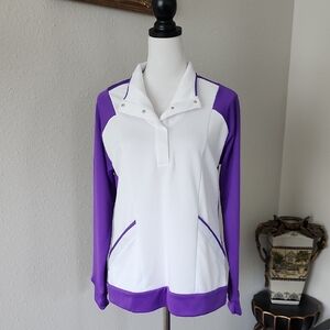 Aidas Golf White and Purple Top